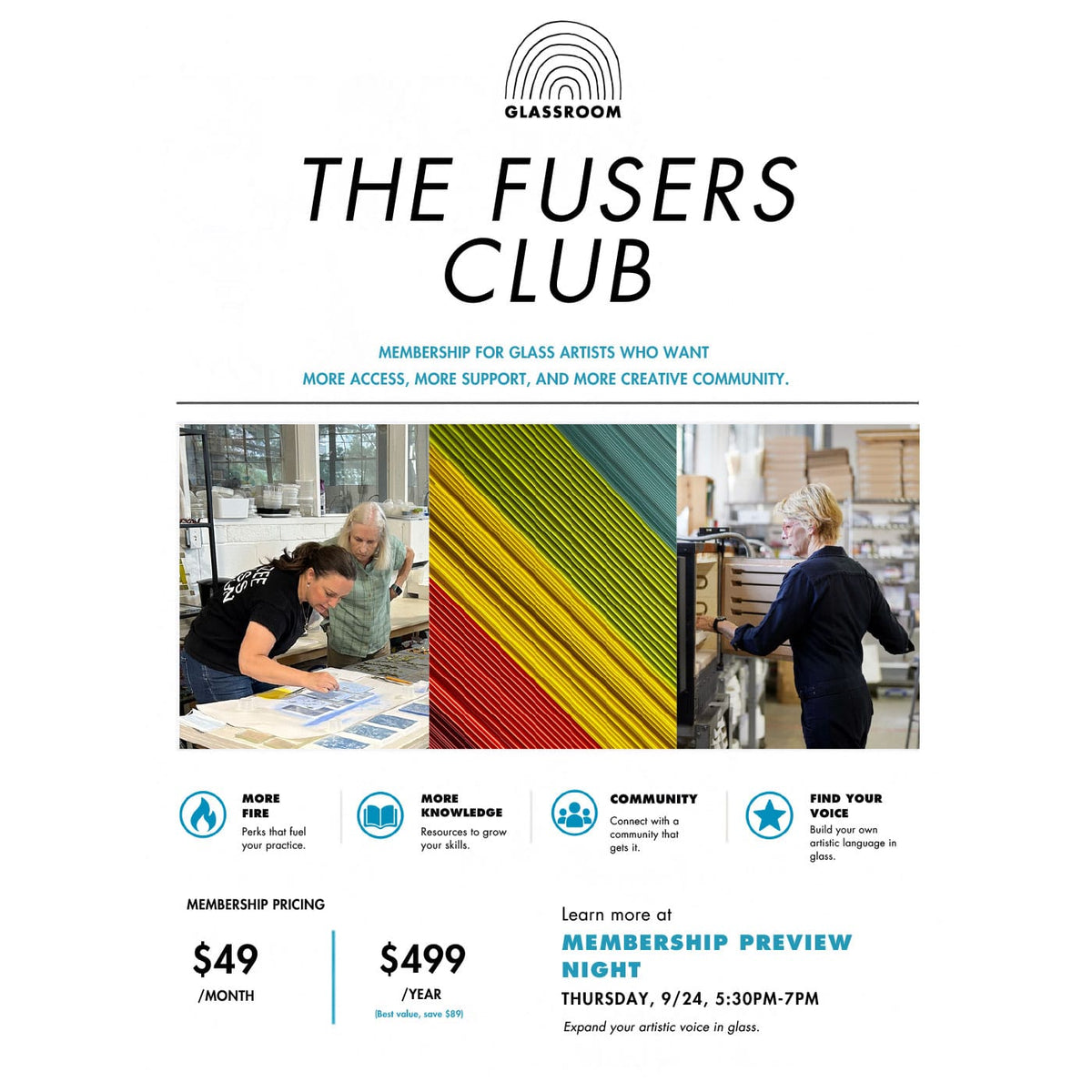 GLASSROOM Glass Class THE FUSERS CLUB - Members Preview Night