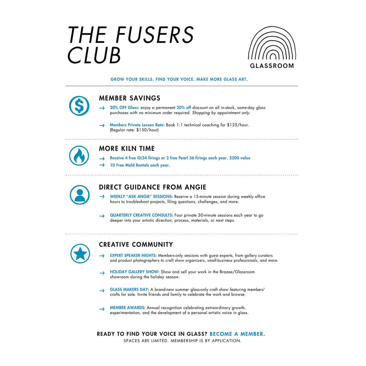GLASSROOM Glass Class THE FUSERS CLUB - Membership