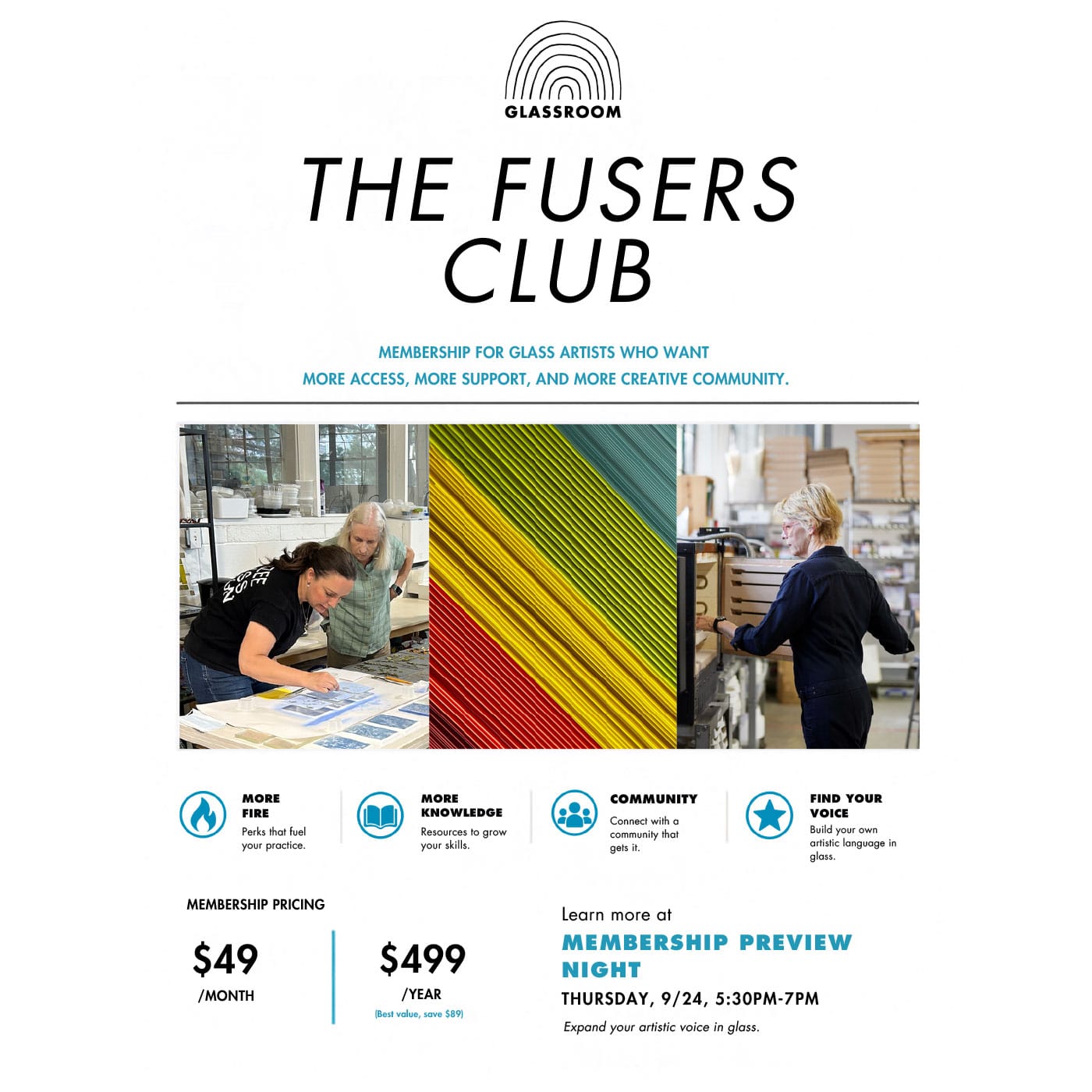 GLASSROOM Glass Class THE FUSERS CLUB - Members Preview Night